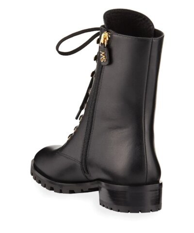 Stuart Weitzman Norrie Leather Combat Booties
