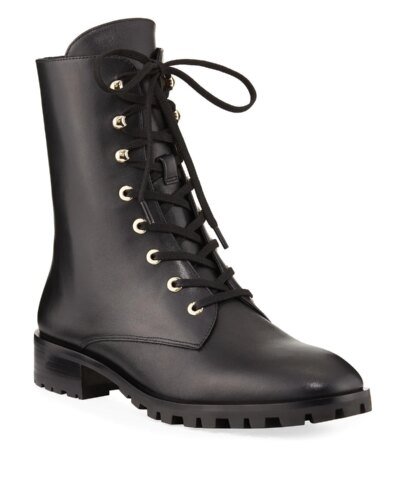 Stuart Weitzman Norrie Leather Combat Booties