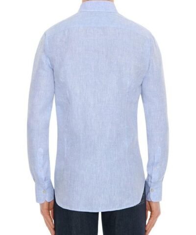 Canali ASH Linen Slim Fit Shirt, Blue