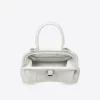 Balenciaga Small Editor Embossed Leather Bag In White