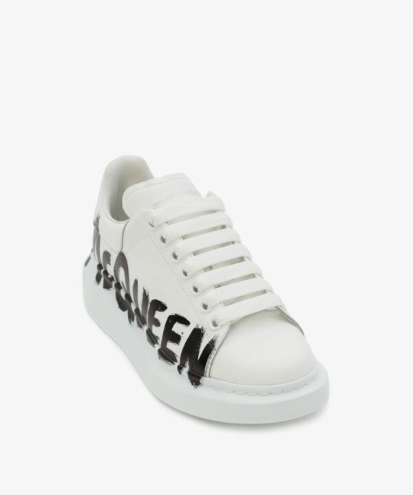 Alexander McQueen Mcqueen Graffiti Oversized Sneaker in White/black