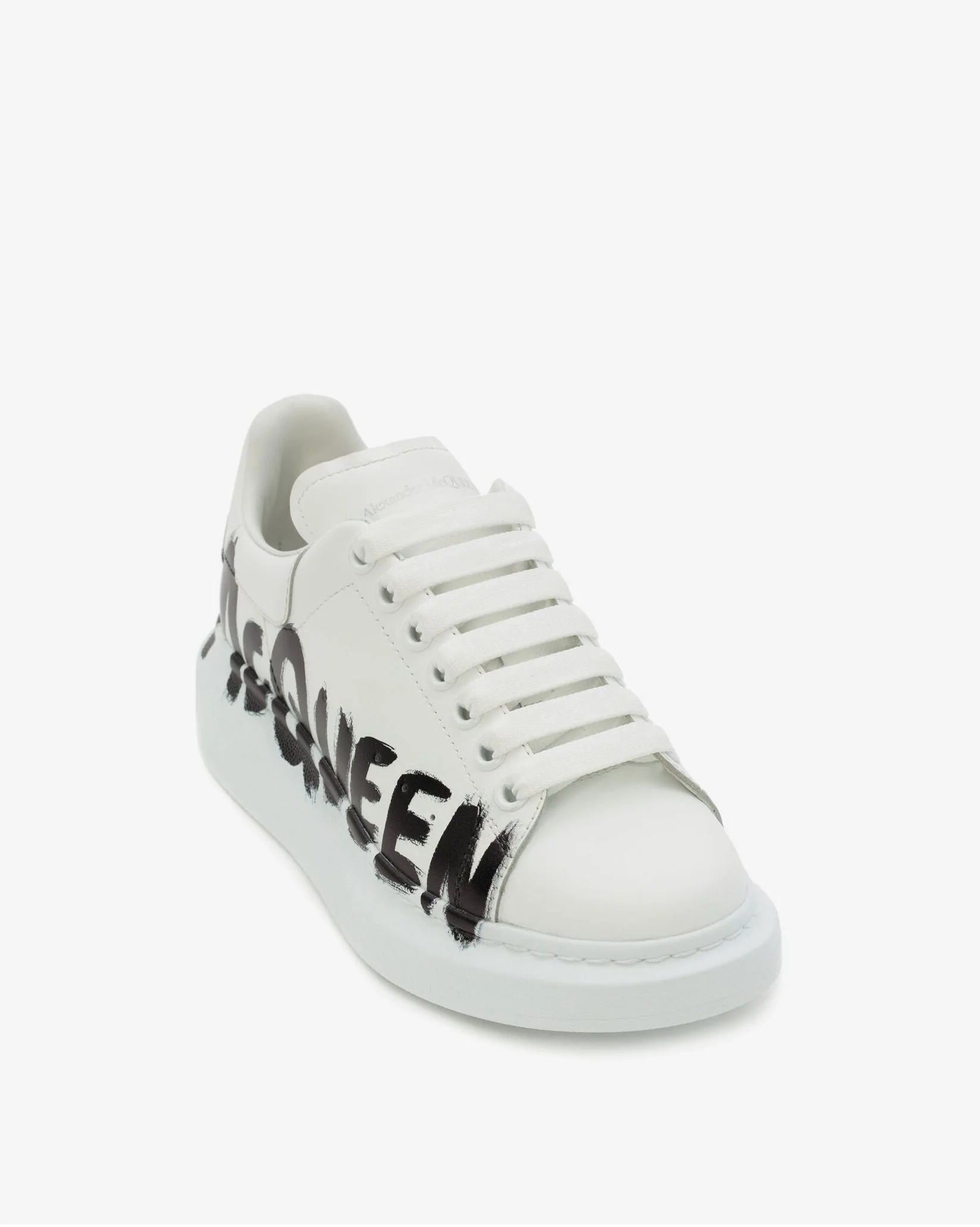Alexander McQueen Mcqueen Graffiti Oversized Sneaker in White/black