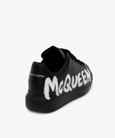 Alexander McQueen Mcqueen Graffiti Oversized Sneaker in Black/White