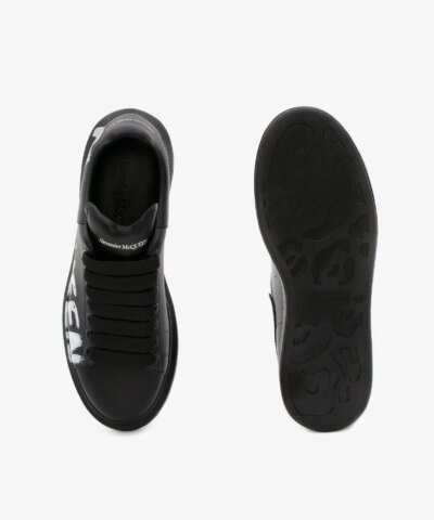 Alexander McQueen Mcqueen Graffiti Oversized Sneaker in Black/White