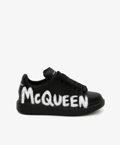 Alexander McQueen Mcqueen Graffiti Oversized Sneaker in Black/White