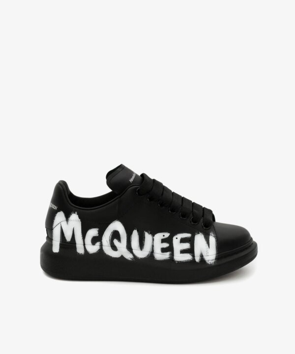 Alexander McQueen Mcqueen Graffiti Oversized Sneaker in Black/White