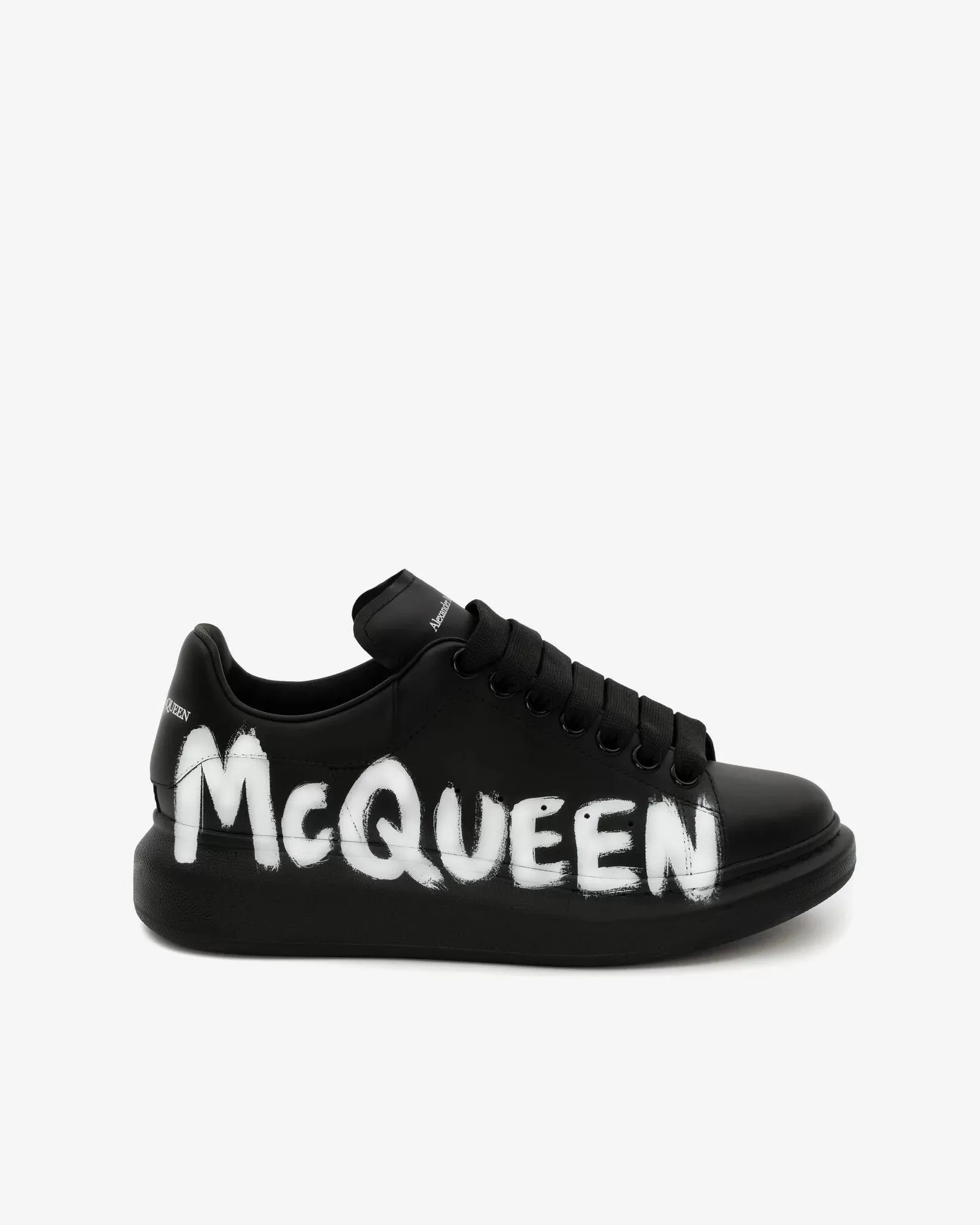 Alexander McQueen Mcqueen Graffiti Oversized Sneaker in Black/White