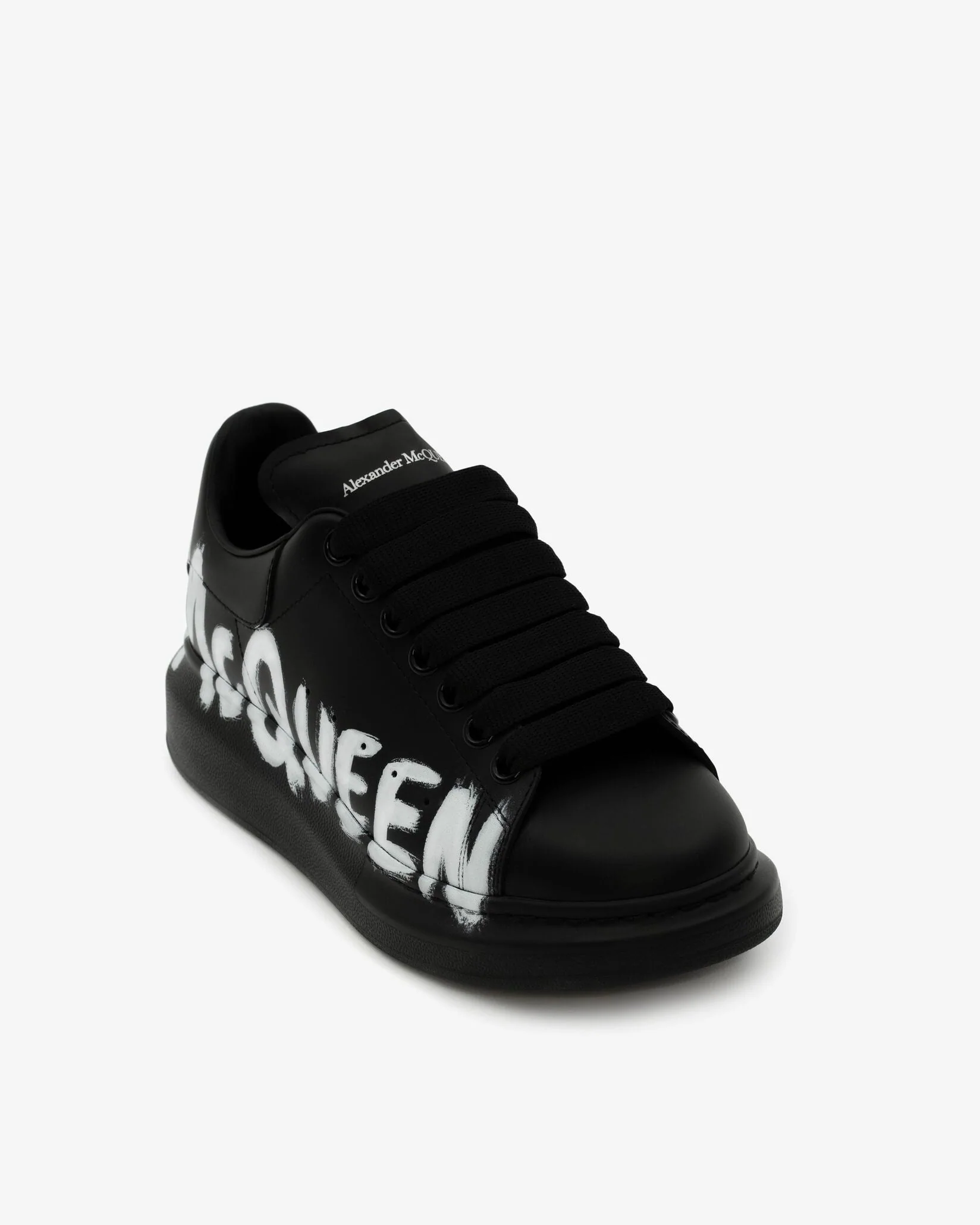 Alexander McQueen Mcqueen Graffiti Oversized Sneaker in Black/White