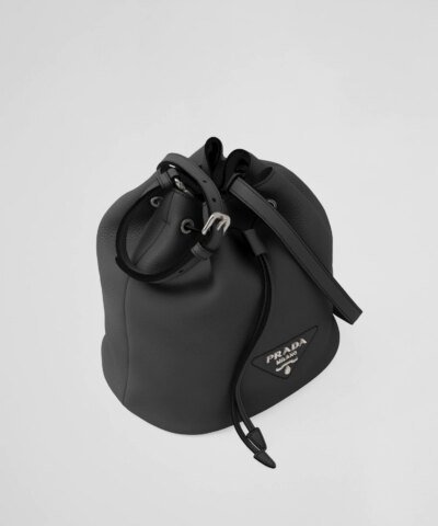 Prada Black Leather Bucket Bag