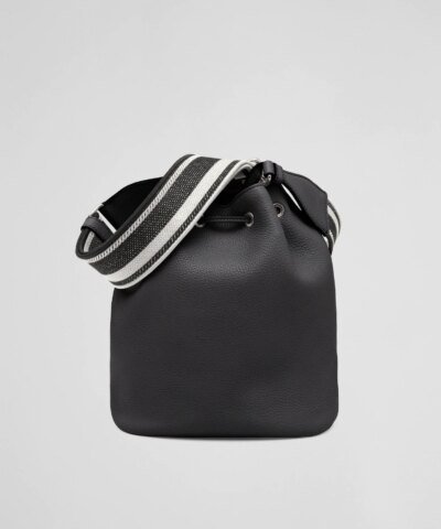 Prada Black Leather Bucket Bag