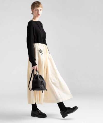 Prada Black Leather Bucket Bag