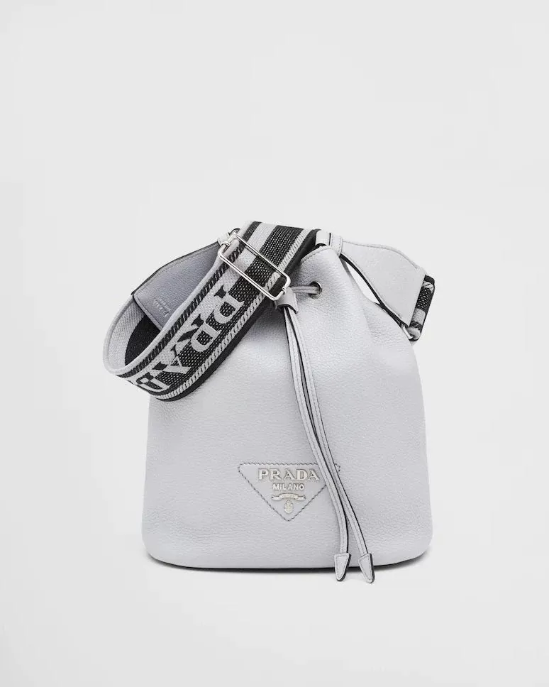 Prada Cornflower Leather Bucket Bag