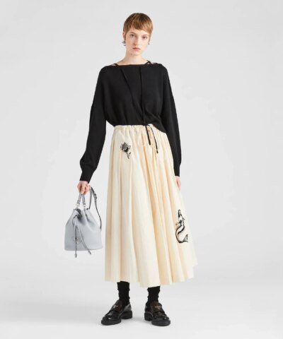 Prada Cornflower Leather Bucket Bag