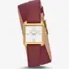 MICHAEL KORS Lake Gold-Tone and Leather Wrap Watch