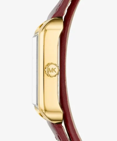 MICHAEL KORS Lake Gold-Tone and Leather Wrap Watch