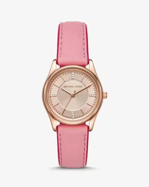MICHAEL KORS Colette Rose Gold-Tone and Leather Watch