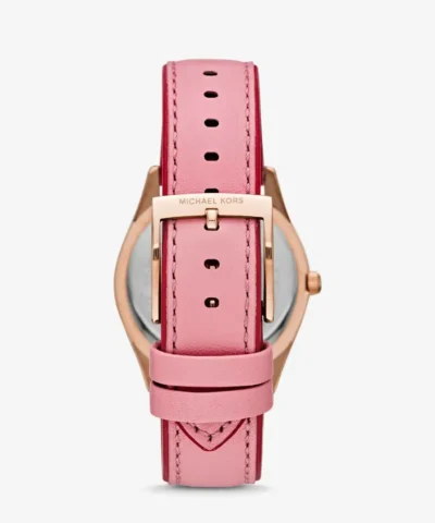 MICHAEL KORS Colette Rose Gold-Tone and Leather Watch