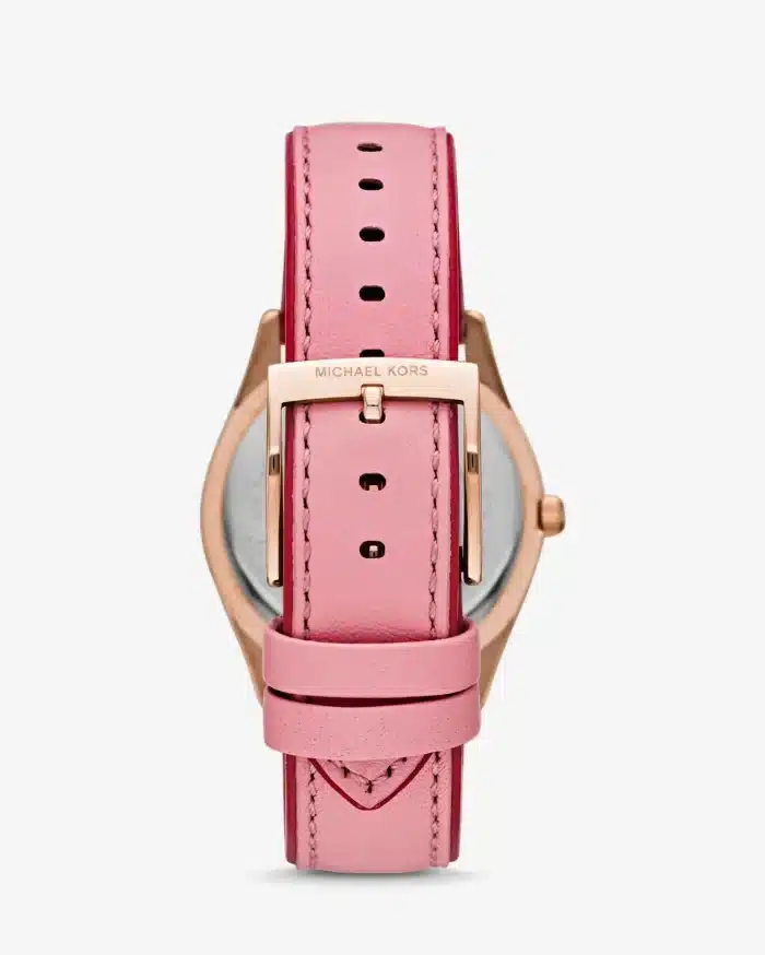MICHAEL KORS Colette Rose Gold-Tone and Leather Watch
