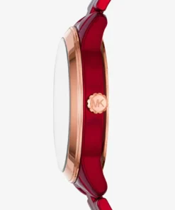 MICHAEL KORS Runway Coated Stainless Steel Red Watch