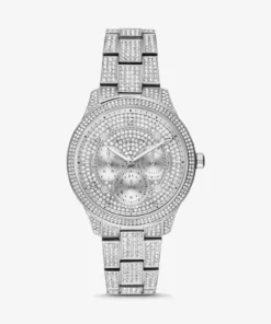 MICHAEL KORS Runway Pavé Silver-Tone Watch