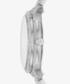 MICHAEL KORS Runway Pavé Silver-Tone Watch