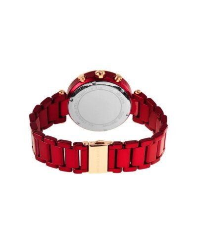 Michael Kors Round Chronograph Red Dial Ladies Watch, MK 6805