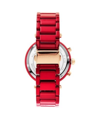 Michael Kors Round Chronograph Red Dial Ladies Watch, MK 6805