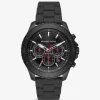 MICHAEL KORS Oversized Theroux Black-Tone and Silicone Watch