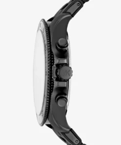 MICHAEL KORS Oversized Theroux Black-Tone and Silicone Watch