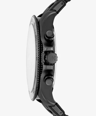 MICHAEL KORS Oversized Theroux Black-Tone and Silicone Watch