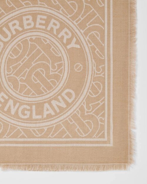 Burberry Lightweight Logo Graphic Cashmere Jacquard Scarf