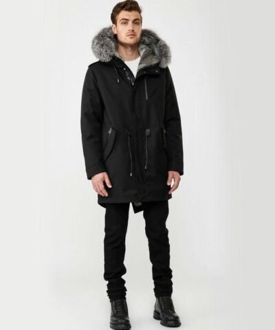 Mackage Men's Moritz fur-lined parka with removable silverfox fur trim