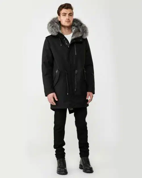 Mackage Men's Moritz fur-lined parka with removable silverfox fur trim