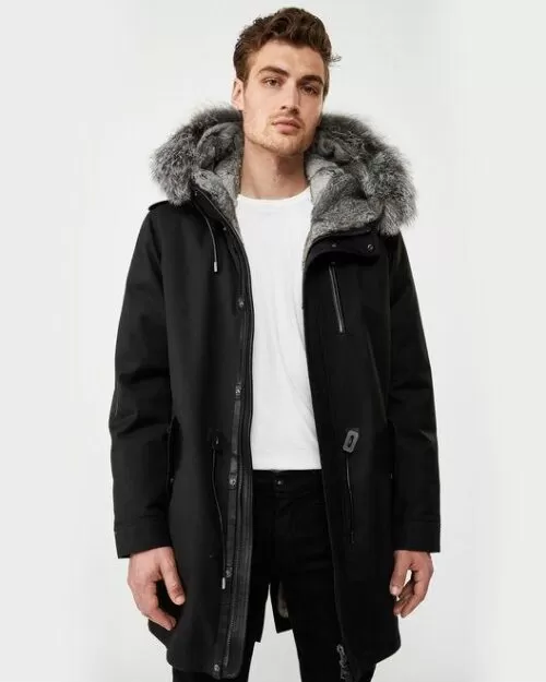 Mackage Men's Moritz fur-lined parka with removable silverfox fur trim