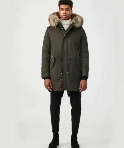 Mackage Men's Moritz fur-lined parka with removable silverfox fur trim