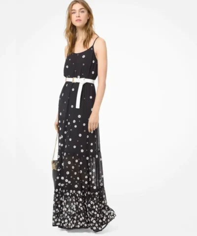 MICHAEL MICHAEL KORS Floral Embellished Georgette Maxi Dress