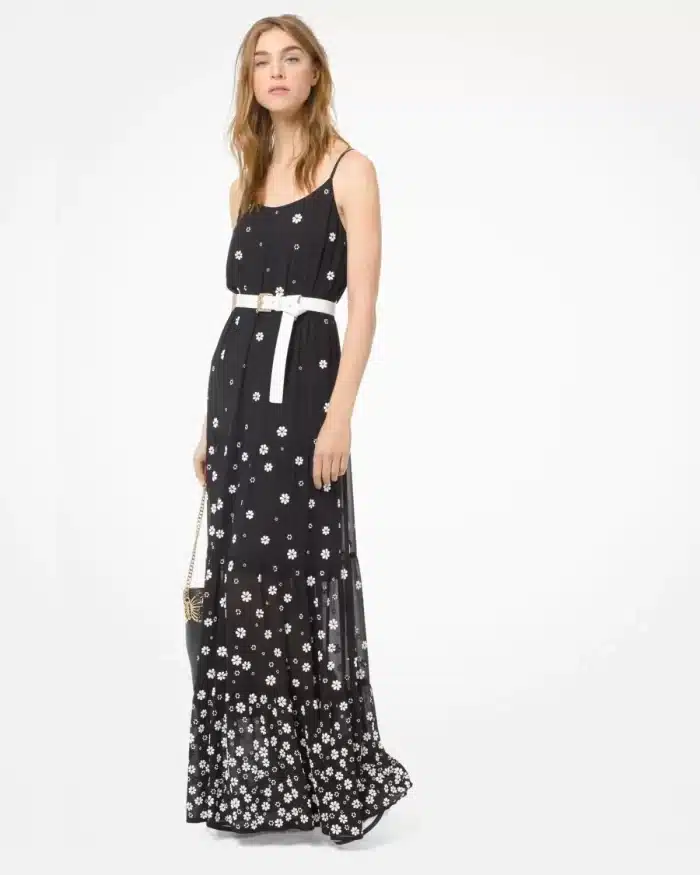 MICHAEL MICHAEL KORS Floral Embellished Georgette Maxi Dress