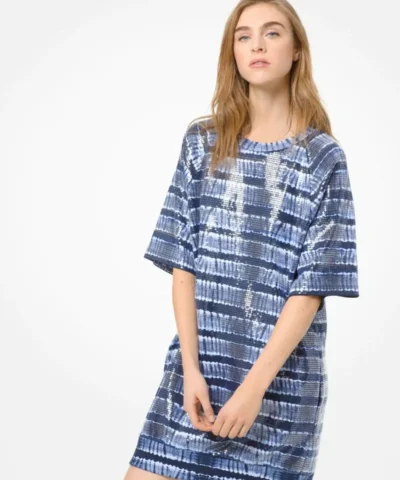 MICHAEL MICHAEL KORS Sequined Tie-Dye T-Shirt Dress