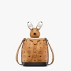 MCM Zoo Rabbit Drawstring Bag in Visetos Leather Mix Null