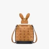 MCM Zoo Rabbit Drawstring Bag in Visetos Leather Mix Null