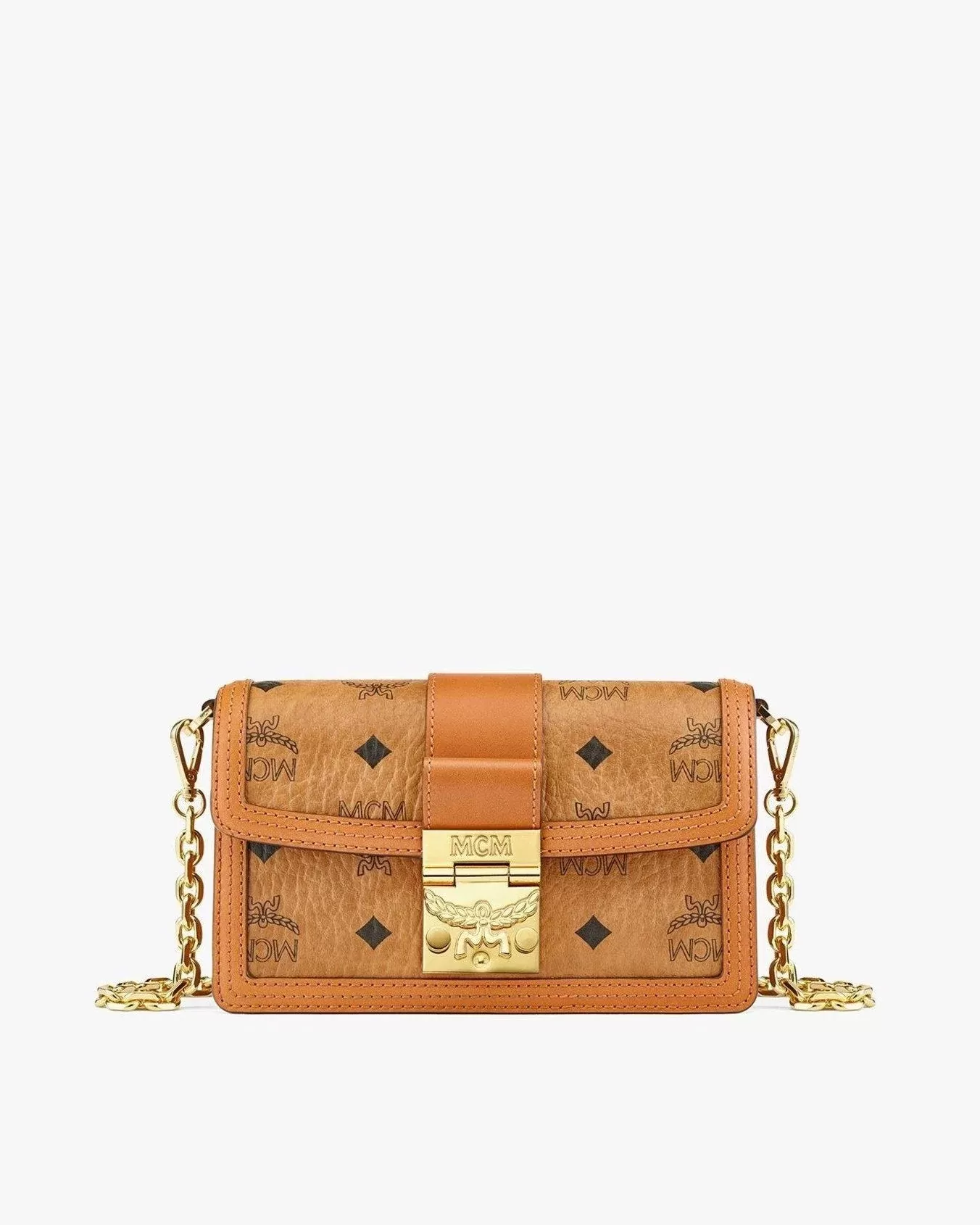 MCM Gretl Cognac Crossbody in Visetos