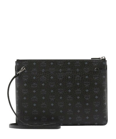 MCM Crossbody Pouch in Visetos Original, Black