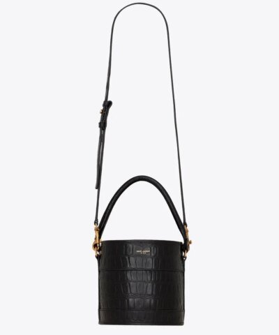 Saint Laurent Black 'Bahia Small' Bucket Bag