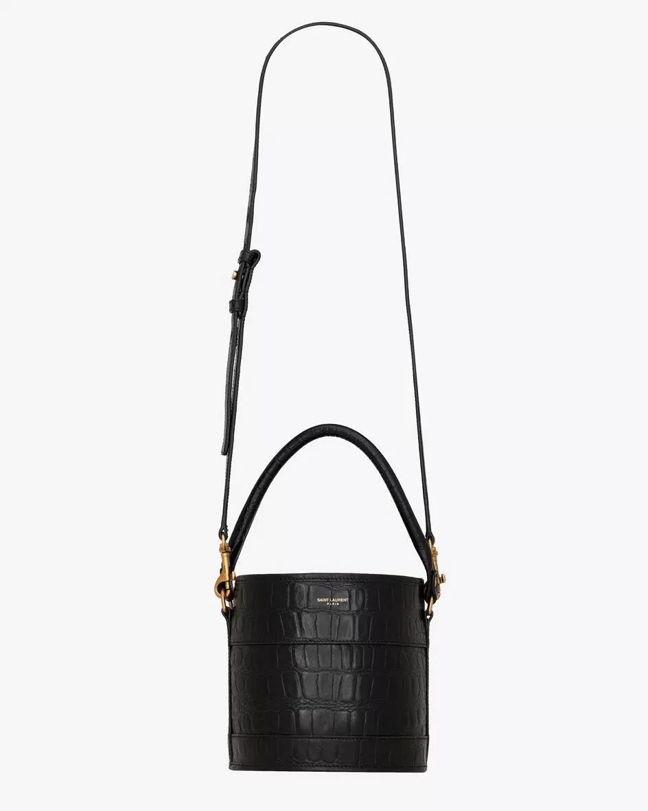 Saint Laurent Black 'Bahia Small' Bucket Bag