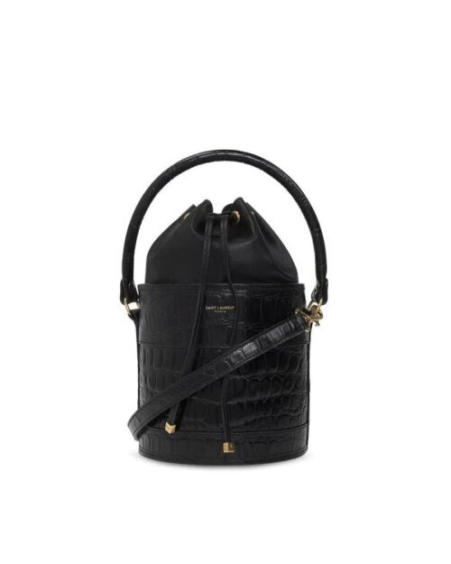 Saint Laurent Black 'Bahia Small' Bucket Bag