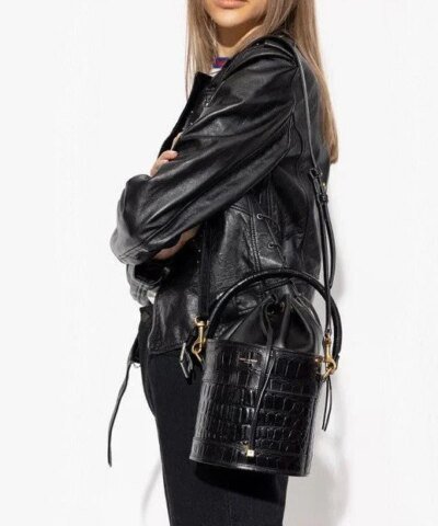 Saint Laurent Black 'Bahia Small' Bucket Bag