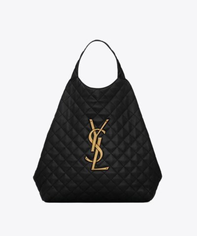 Saint Laurent Women's Black Icare Maxi Shopping En Cuir D'agneau Matelassé