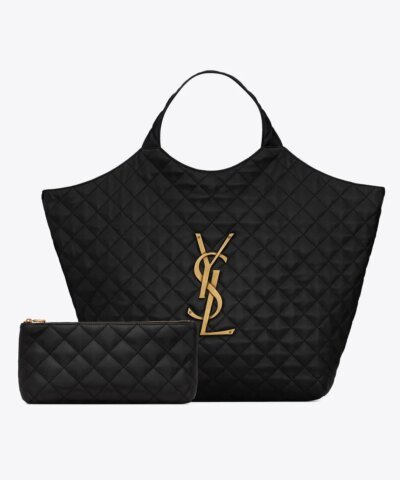 Saint Laurent Women's Black Icare Maxi Shopping En Cuir D'agneau Matelassé