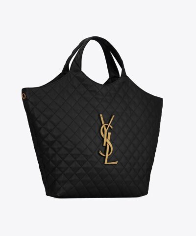 Saint Laurent Women's Black Icare Maxi Shopping En Cuir D'agneau Matelassé