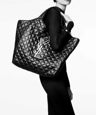 Saint Laurent Women's Black Icare Maxi Shopping En Cuir D'agneau Matelassé